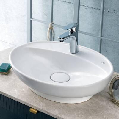 Turkuaz Cerastyle Lal C Tezgâh Üstü Batarya Delikli Beyaz Lavabo 60x45 Cm 072200-u - 2