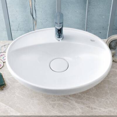 Turkuaz Cerastyle Lal C Tezgâh Üstü Batarya Delikli Beyaz Lavabo 60x45 Cm 072200-u - 3