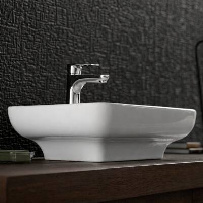 Turkuaz Cerastyle Lal Tezgâh Üstü Batarya Delikli Beyaz Lavabo 60x42 Cm 072700-u - 4