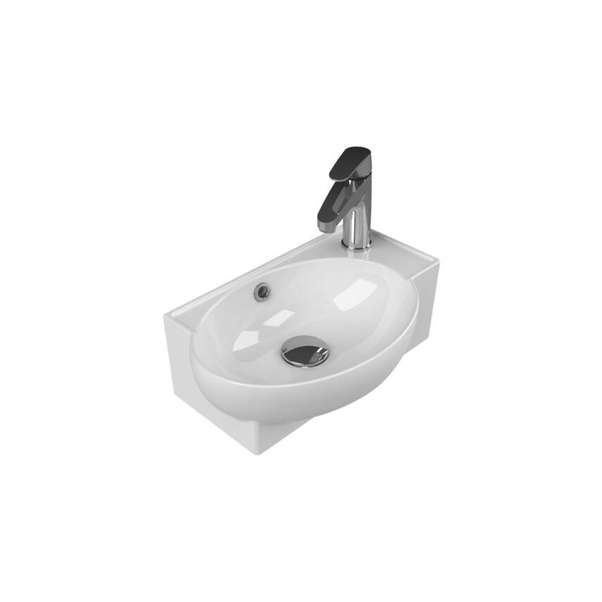 Turkuaz Cerastyle Mini Küçük Köşe Beyaz Lavabo 28x45 Cm 001300-u - 1
