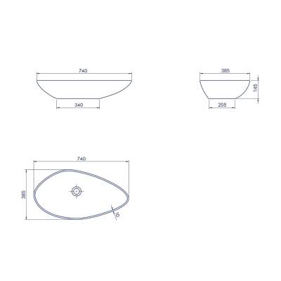Turkuaz Cerastyle Olive Tezgâh Üstü Batarya Deliksiz Beyaz Lavabo 75x38 Cm 71300 - 5