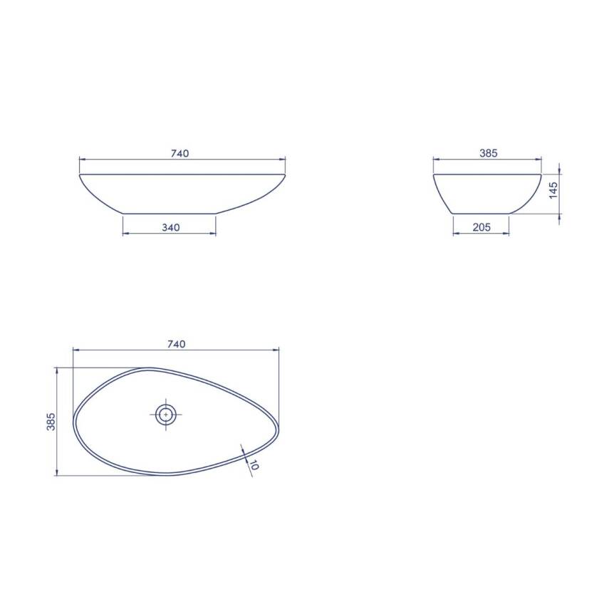 Turkuaz Cerastyle Olive Tezgâh Üstü Batarya Deliksiz Beyaz Lavabo 75x38 Cm 71300 - 5