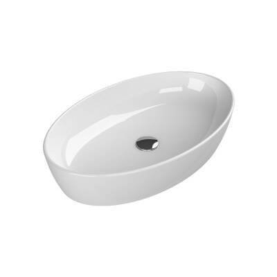 Turkuaz Cerastyle One Tezgâh Üstü Batarya Deliksiz Çanak Beyaz Lavabo 67x42 Cm 76200
