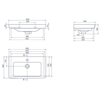 Turkuaz Cerastyle Porto Etajer Uyumlu Beyaz Lavabo 65x38 Cm 068100-u - 4