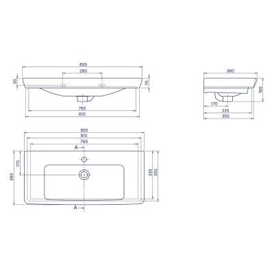 Turkuaz Cerastyle Porto Etajer Uyumlu Beyaz Lavabo 85x38 Cm 068200-u - 4