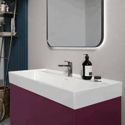 Turkuaz Cerastyle Sharp Etajer Uyumlu Beyaz Lavabo 100x48 Cm 037500-u - 3