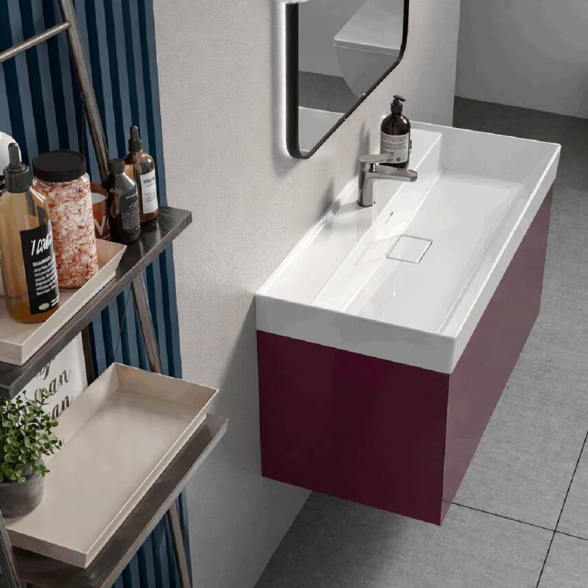 Turkuaz Cerastyle Sharp Etajer Uyumlu Beyaz Lavabo 100x48 Cm 037500-u - 4