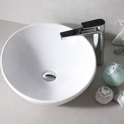Turkuaz Cerastyle Zero Tezgâh Üstü Batarya Deliksiz Beyaz Lavabo 46x46 Cm 71600 - 3