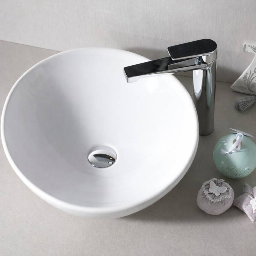 Turkuaz Cerastyle Zero Tezgâh Üstü Batarya Deliksiz Beyaz Lavabo 46x46 Cm 71600 - 3