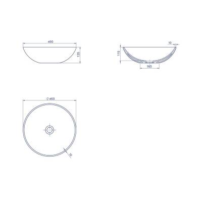 Turkuaz Cerastyle Zero Tezgâh Üstü Batarya Deliksiz Beyaz Lavabo 46x46 Cm 71600 - 4