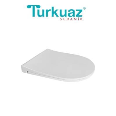 Turkuaz City Kanalsız Beyaz Asma Klozet SET002008, Turkuaz City Bella Yavaş Kapak - 6