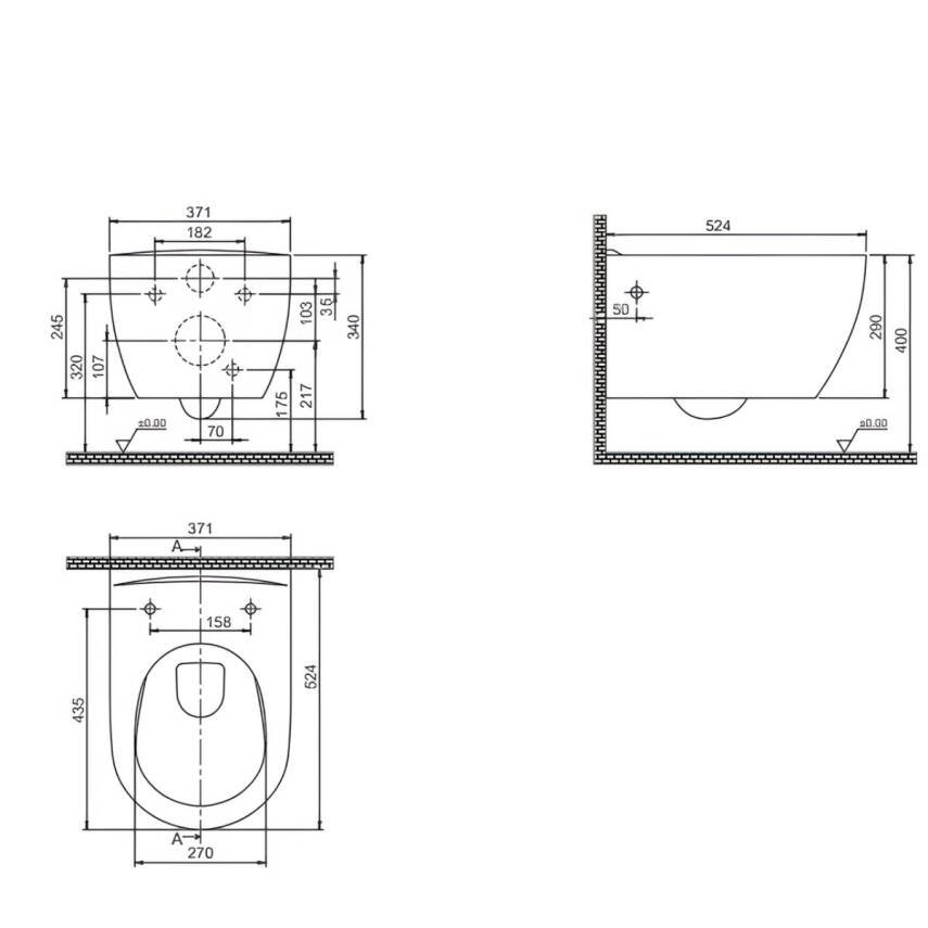 Turkuaz City Kanalsız Mat Siyah Asma Klozet SET002073, Turkuaz City Bella Duroplast Yavaş Kapak - 3