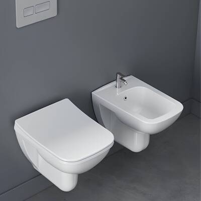 Turkuaz Duru Kanallı Beyaz Asma Klozet SET003013, Turkuaz Duru Yavaş Kapak - 2