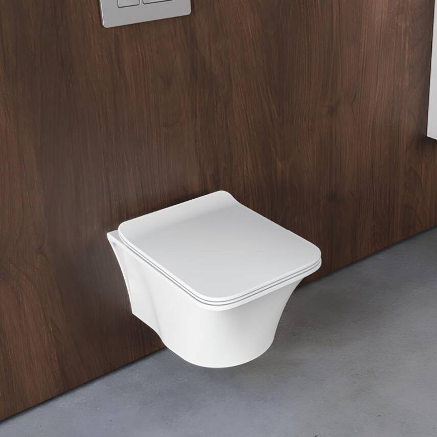 Turkuaz İbiza Kanalsız Beyaz Asma Klozet SET001002, Turkuaz İbiza Duroplast Yavaş Kapak - 3