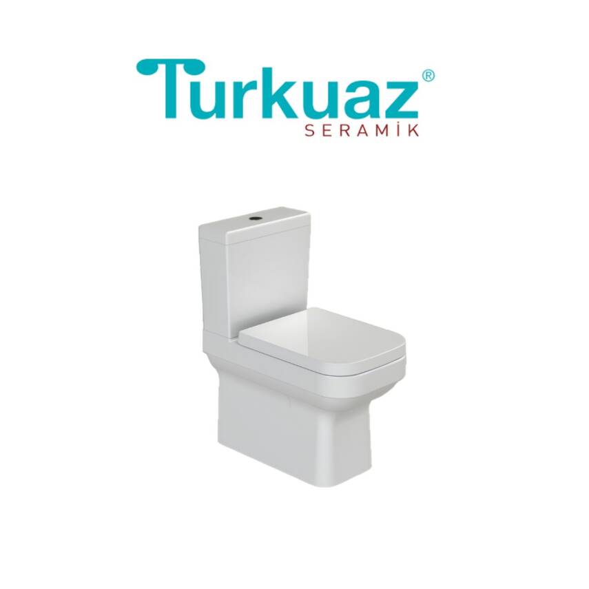 Turkuaz Noura Kanallı Beyaz Duvara Sıfır Klozet Takımı SET004009, Turkuaz Noura Yavaş Kapak - 3