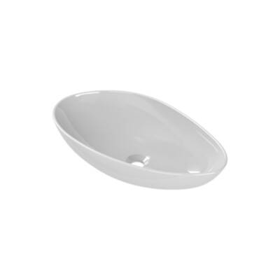 Turkuaz Olive Tezgâh Üstü Batarya Deliksiz Beyaz Lavabo 61x35 Cm 072100
