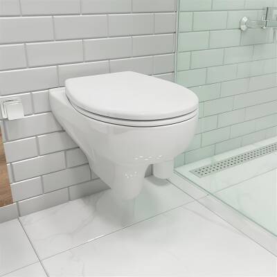 Vitra Arkitekt Open Rim Beyaz Asma Klozet 5959L003-0850, Vitra Yavaş Kapak 109-003-909 - 2