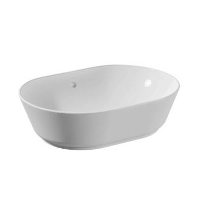 Vitra Geo Oval Tezgâh Üstü Batarya Deliksiz Beyaz Lavabo 55x40 Cm 7427b003-0012