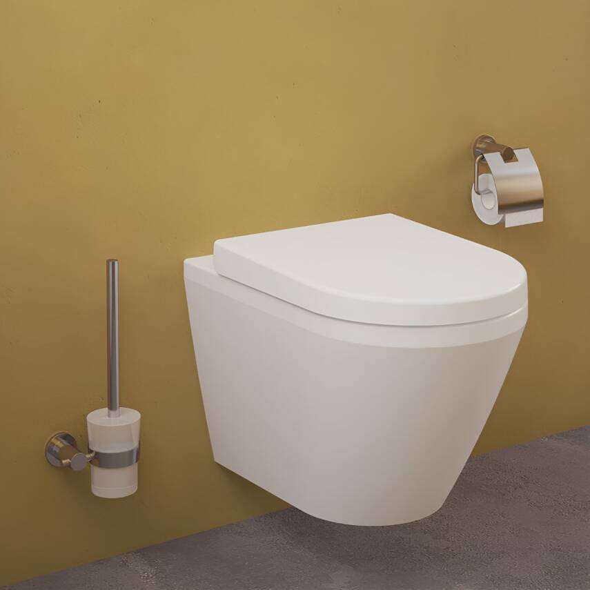 Vitra Integra Kanallı Klozet Beyaz Gizli Montaj Asma Klozet 7060L003-0090, Vitra Yavaş Kapak 121-003-909 - 1