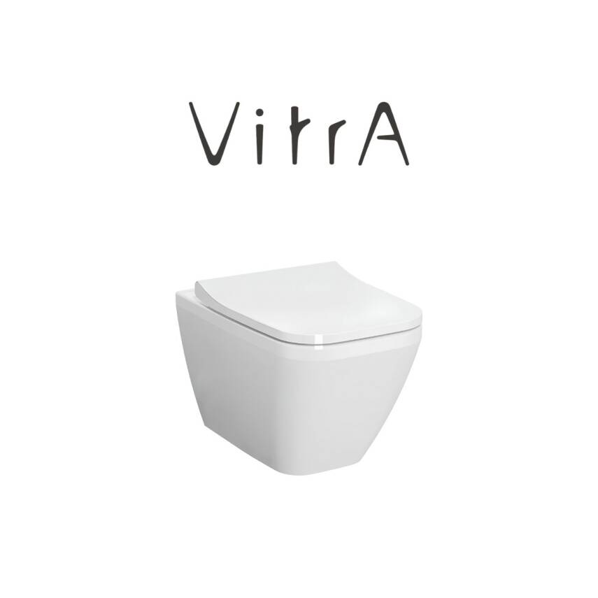 Vitra Integra Rim-Ex Square Klozet Beyaz Asma Klozet 7082L003-0090, Vitra Yavaş Kapak 191-003-009 - 6