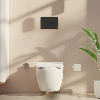 Vitra Mat Siyah Gömme Rezervuar Seti Asma Klozet Uyumlu 8 Cm 768-1851-740-2211-A4146136 - 2