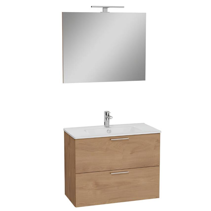 VitrA Mia 67093 Banyo Dolabı Seti Çekmeceli 80 cm Altın Meşe - 1