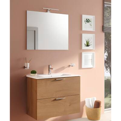 VitrA Mia 67093 Banyo Dolabı Seti Çekmeceli 80 cm Altın Meşe - 2
