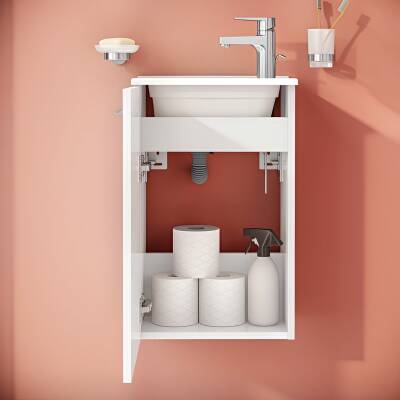 VitrA Mia 69576 Banyo Dolabı Seti Kapaklı 40 Cm Parlak Beyaz - 3