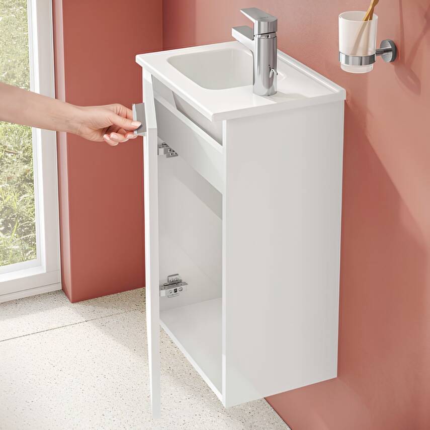 VitrA Mia 69576 Banyo Dolabı Seti Kapaklı 40 Cm Parlak Beyaz - 6