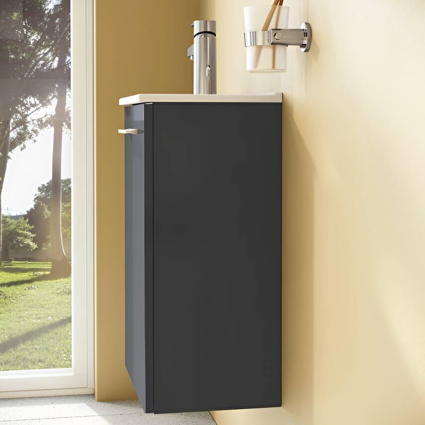 VitrA Mia 69582 Banyo Dolabı Seti Kapaklı 40 Cm Antrasit - 6