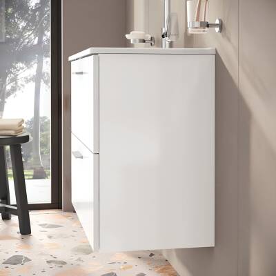 VitrA Mia 75024 Banyo Dolabı Seti Çekmeceli 80 cm Parlak Beyaz - 7