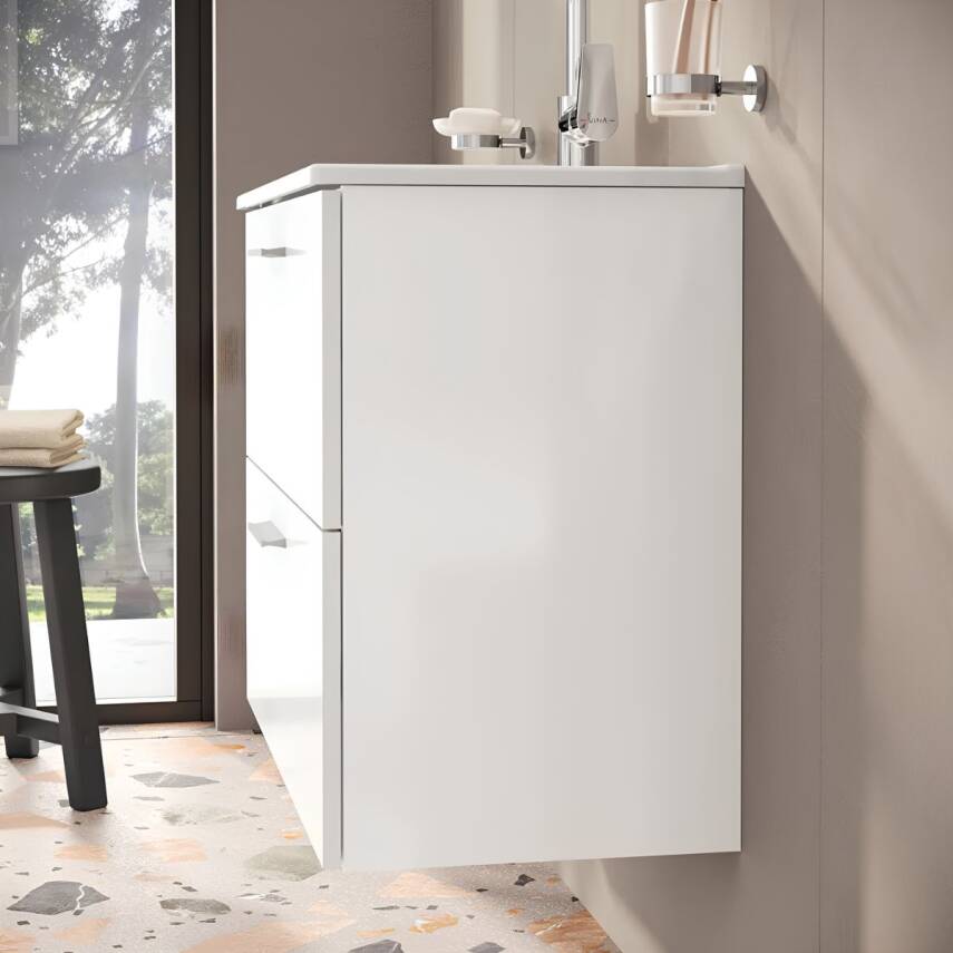 VitrA Mia 75024 Banyo Dolabı Seti Çekmeceli 80 cm Parlak Beyaz - 7