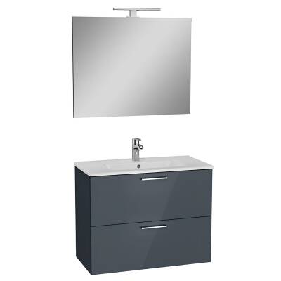 VitrA Mia 75100 Banyo Dolabı Seti Çekmeceli 80 cm Antrasit - 2