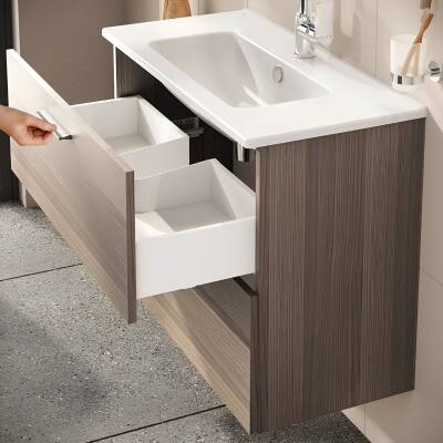 VitrA Mia 75101 Banyo Dolabı Seti Çekmeceli 80 cm Cordoba - 3