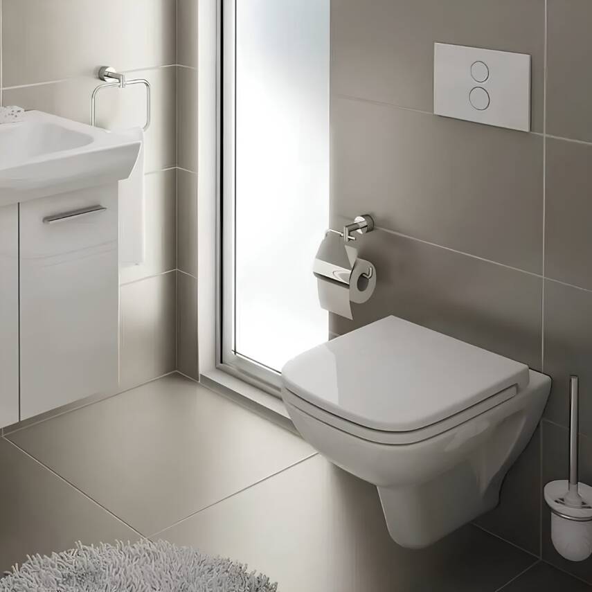 Vitra S20 Kanallı Beyaz Asma Klozet 5505L003-0868, Vitra Gömme Rezervuar Set 768-1851 - 2