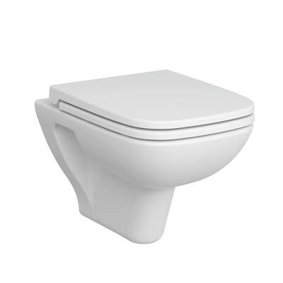 Vitra S20 Kanallı Beyaz Asma Klozet 5505L003-0868, Vitra Yavaş Kapak 147-003-909 - 3