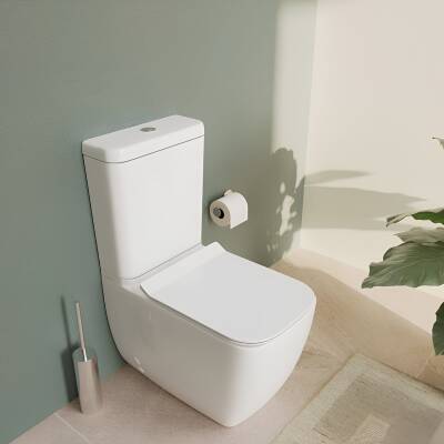 Vitra S25 Smooth Flush Kanalsız Beyaz Duvara Tam Dayalı Klozet Rezervuar Seti 9892B003-7201 - 4