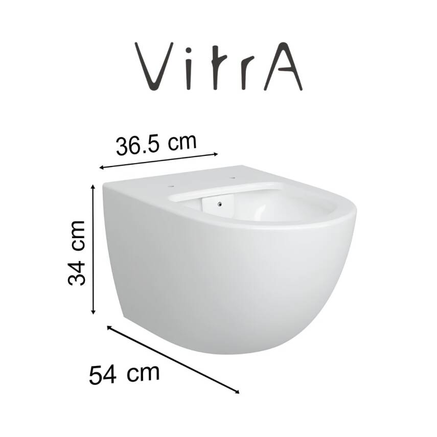Vitra Sento Rim-Ex Asma Klozet Slim Kapak 7748B003-0559, Vitra Gömme Rezervuar Set 768-1851 - 7
