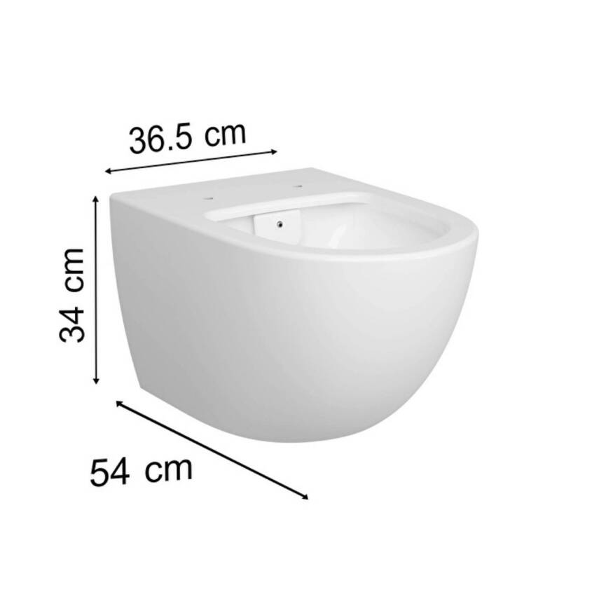 Vitra Sento Rim-Ex Beyaz Asma Klozet 7748B003-0559, Vitra Slim Yavaş Kapak 120-003-009 - 9